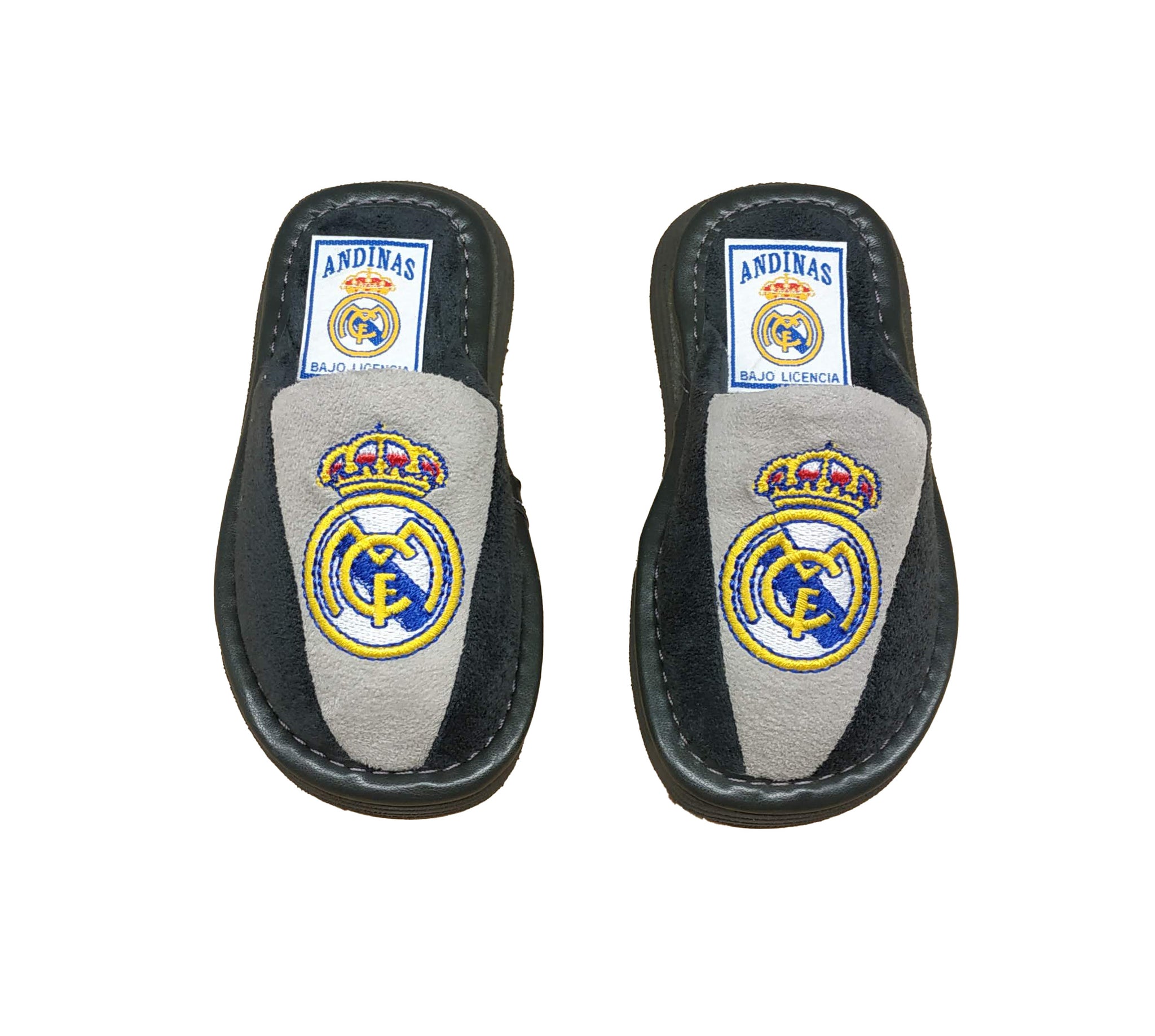 ANDINAS ZAPATILLAS DE CASA NIÑO EQUIPOS DE FUTBOL OFICIAL REAL MADRID  492-90 PANTUFLA DOGO BORD TINTA-BLANCO ANDI007